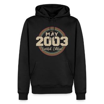 Mai 2003 Vintage Nées En Mai 2003 Anniversaire - Sweat à capuche Premium bio Homme - noir - Devant - Nico (187cm)
