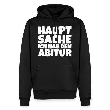 Hauptsache ich hab den Abitur - Männer Premium Bio Hoodie - Schwarz - Vorne - Nico (187cm)