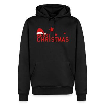 Frohe Weihnachten Frohe Weihnachten - Männer Premium Bio Hoodie - Schwarz - Vorne - Nico (187cm)