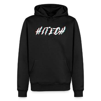 Hitech | Psytrance Subgenre - Männer Premium Bio Hoodie - Schwarz - Vorne - Nico (187cm)