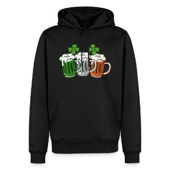 St. Patricks Day Irland Flagge Bier Kleeblatt - Männer Premium Bio Hoodie - Schwarz - Vorne - Nico (187cm)