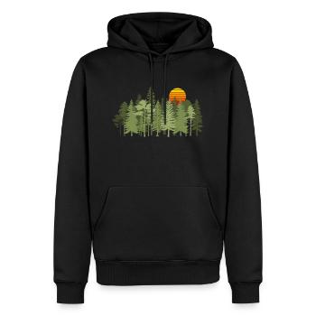 Wald Natur Bäume Wildnis Outdoor Wandern - Männer Premium Bio Hoodie - Schwarz - Vorne - Nico (187cm)