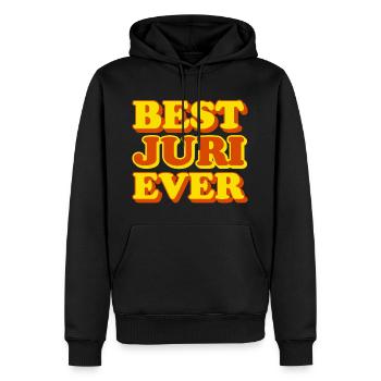 Yuri Prénom Drôle Cadeau - Sweat à capuche Premium bio Homme - noir - Devant - Nico (187cm)