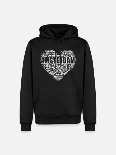 AMSTERDAM - Sweat à capuche Premium bio Homme - noir