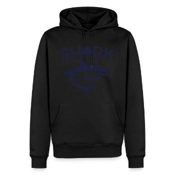 SHARK POKER - Männer Premium Bio Hoodie - Schwarz - Vorne - Nico (187cm)