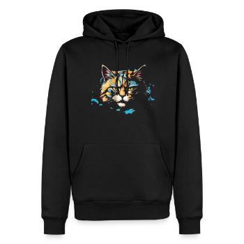 Cats - Männer Premium Bio Hoodie - Schwarz - Vorne - Nico (187cm)