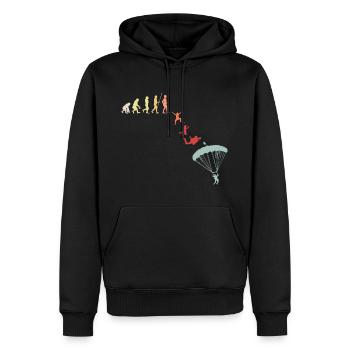 Parachutist Paraglider Evolution Vintage - Men’s Premium Organic Hoodie - black - Front - Nico (187cm)