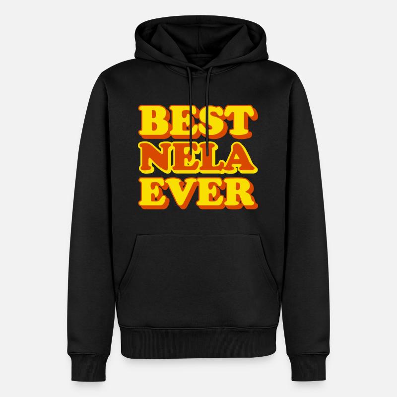Nela Prénom Drôle Cadeau - Sweat à capuche Premium bio Homme - noir