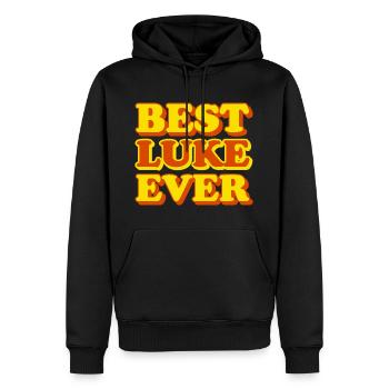Lukas-Vorname, lustiges Geschenk - Männer Premium Bio Hoodie - Schwarz - Vorne - Nico (187cm)