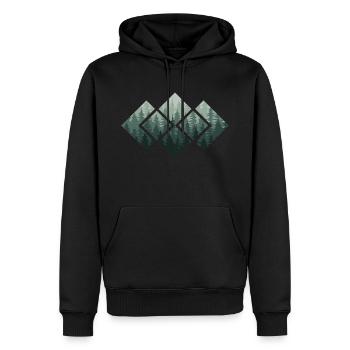 Forêt Nature sauvage Arbres Amoureux de la nature - Sweat à capuche Premium bio Homme - noir - Devant - Nico (187cm)
