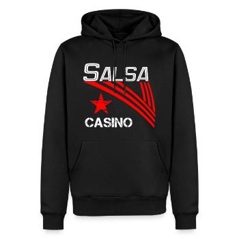 Salsa Casino white - Pro Dance Edition - Männer Premium Bio Hoodie - Schwarz - Vorne - Nico (187cm)