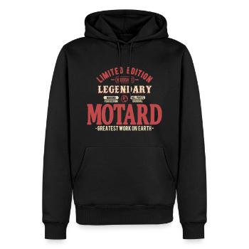 Motard - Sweat à capuche Premium bio Homme - noir - Devant - Nico (187cm)