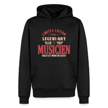 Musicien - Sweat à capuche Premium bio Homme - noir - Devant - Nico (187cm)
