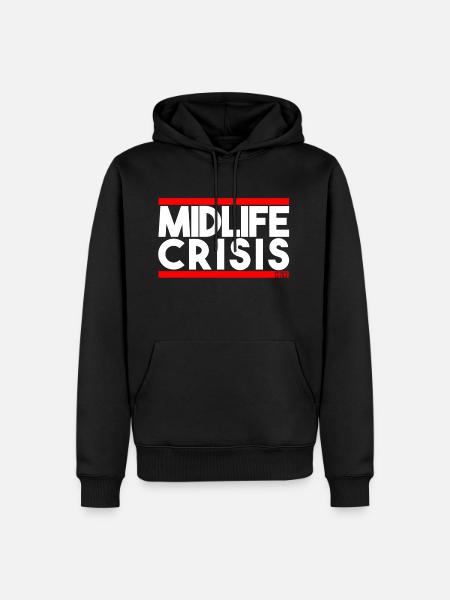 mid-life crisis - Men’s Premium Organic Hoodie - black