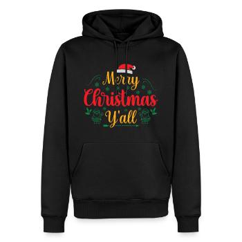 Merry Christmas Y'all - Männer Premium Bio Hoodie - Schwarz - Vorne - Nico (187cm)