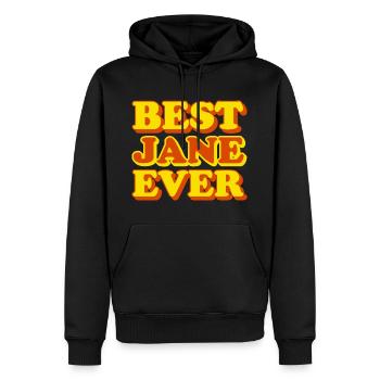 Drôle de cadeau avec prénom Jane - Sweat à capuche Premium bio Homme - noir - Devant - Nico (187cm)