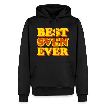 Sven Prénom Drôle Cadeau - Sweat à capuche Premium bio Homme - noir - Devant - Nico (187cm)