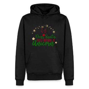Lieber Weihnachtsmann, - Männer Premium Bio Hoodie - Schwarz - Vorne - Nico (187cm)