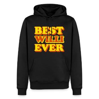 Willi Vorname Lustiges Geschenk - Männer Premium Bio Hoodie - Schwarz - Vorne - Nico (187cm)