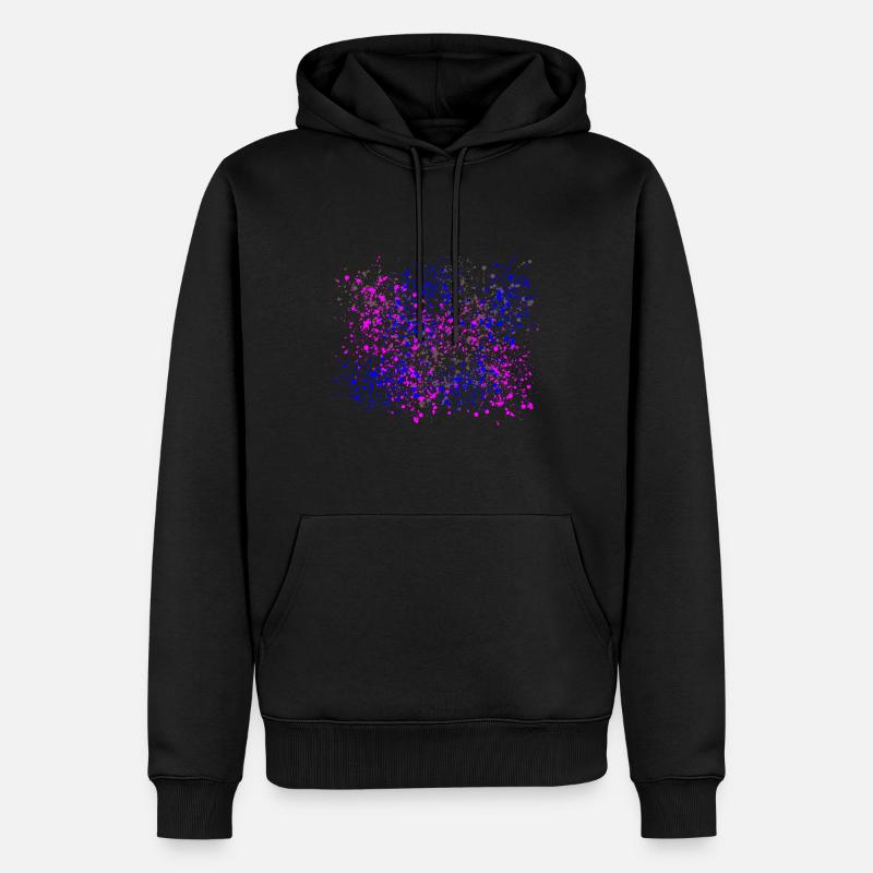 Éclaboussures de couleur - éclaboussures colorées - confettis - Sweat à capuche Premium bio Homme - noir
