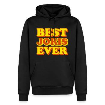 Joris Prénom Drôle Cadeau - Sweat à capuche Premium bio Homme - noir - Devant - Nico (187cm)