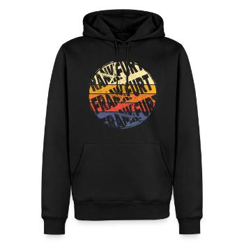 Francfort Allemagne Ville Vintage Retro Skyline - Sweat à capuche Premium bio Homme - noir - Devant - Nico (187cm)
