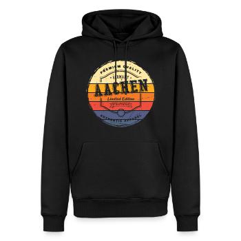 Aachen Deutschland Stadt Vintage Retro Skyline - Männer Premium Bio Hoodie - Schwarz - Vorne - Nico (187cm)