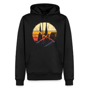Cologne Germany City Skyline Vintage Retro - Men’s Premium Organic Hoodie - black - Front - Nico (187cm)