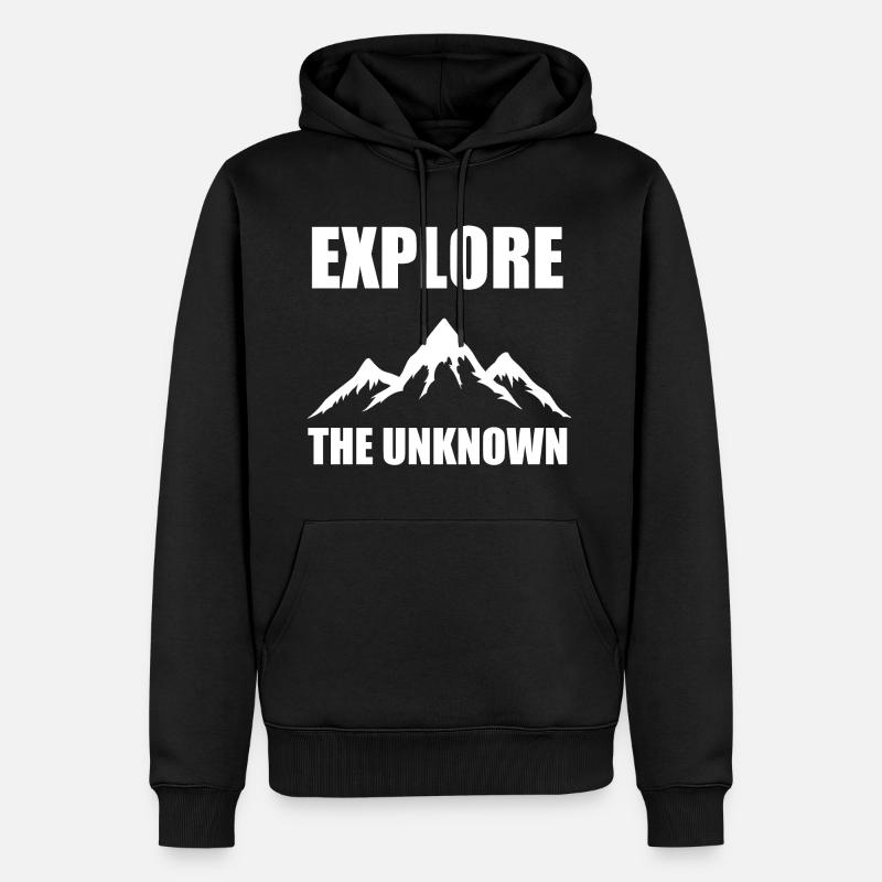 Explore the unknown - Wandern, Natur, Abenteuer - Männer Premium Bio Hoodie - Schwarz