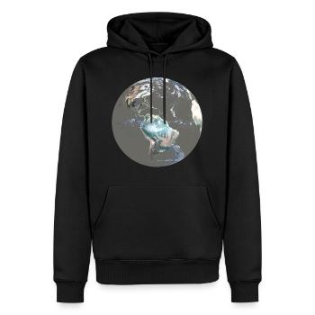 Blauer Planet Adieu, oder Rettet die Erde! Jetzt! - Männer Premium Bio Hoodie - Schwarz - Vorne - Nico (187cm)