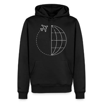 Globus Luftfahrt Fliegerei Geschenk Pilot - Männer Premium Bio Hoodie - Schwarz - Vorne - Nico (187cm)