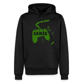 Gamer-Spielkonsole - Männer Premium Bio Hoodie - Schwarz - Vorne - Nico (187cm)