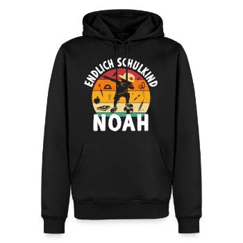 Enfin l’écolier Elias dabbing étudiant - Sweat à capuche Premium bio Homme - noir - Devant - Nico (187cm)