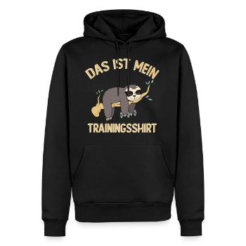 Das Ist Mein Trainingsshirt - Männer Premium Bio Hoodie - Schwarz - Vorne - Nico (187cm)