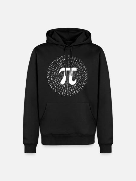 Pi Círculo Número Matemáticas Matemáticas - Sudadera con capucha prémium ecológica para hombre - negro