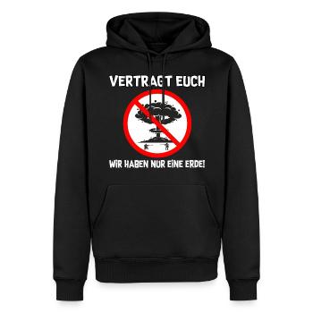 Vertragt euch - Männer Premium Bio Hoodie - Schwarz - Vorne - Nico (187cm)