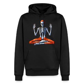 Yoga Squelette - Sweat à capuche Premium bio Homme - noir - Devant - Nico (187cm)