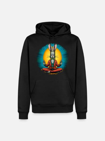 Easter Bunny Yoga - Men’s Premium Organic Hoodie - black