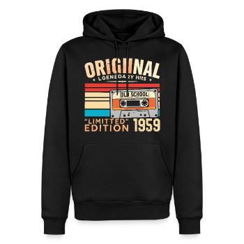 Original 1959, Légendaire depuis 1959 Vintage 1959 - Sweat à capuche Premium bio Homme - noir - Devant - Nico (187cm)