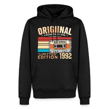 Original 1992, Légendaire depuis 1992 Vintage 1992 - Sweat à capuche Premium bio Homme - noir - Devant - Nico (187cm)