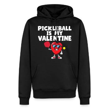 Pickleball ist mein Valentinsgeschenk - Männer Premium Bio Hoodie - Schwarz - Vorne - Nico (187cm)