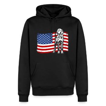 Vizsla US Amérique Drapeau Chiens Chien Wilsigns - Sweat à capuche Premium bio Homme - noir - Devant - Nico (187cm)