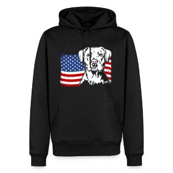 Dogue Argentin US Amérique Drapeau Chiens Wilsigns - Sweat à capuche Premium bio Homme - noir - Devant - Nico (187cm)