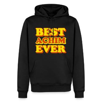 Achim First name Funny gift - Men’s Premium Organic Hoodie - black - Front - Nico (187cm)