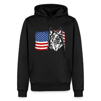 Chodský Pes US Amerika Fahne Hunde Hund Wilsigns - Männer Premium Bio Hoodie - Schwarz - Vorne - Nico (187cm)