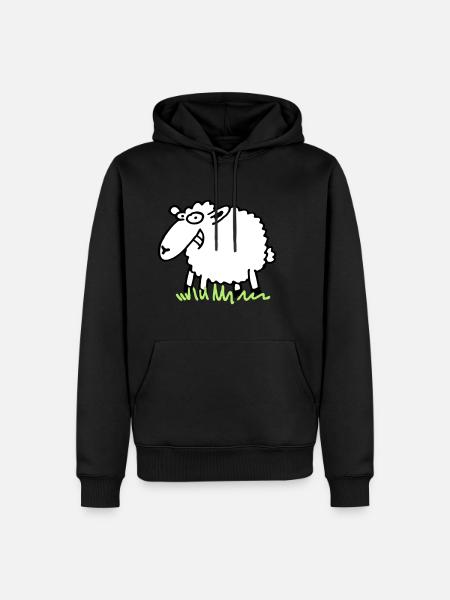grinseschaf - Sweat à capuche Premium bio Homme - noir