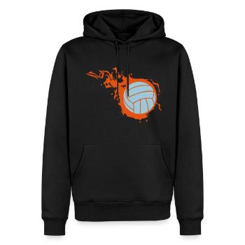 ballon volleyball flamme fireball 302 - Sweat à capuche Premium bio Homme - noir - Devant - Nico (187cm)
