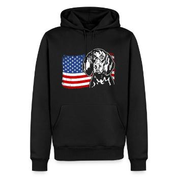 Noir Et Tan Coonhound US America Drapeau Wilsigns - Sweat à capuche Premium bio Homme - noir - Devant - Nico (187cm)