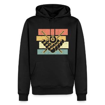 Billard retro vintage - Männer Premium Bio Hoodie - Schwarz - Vorne - Nico (187cm)