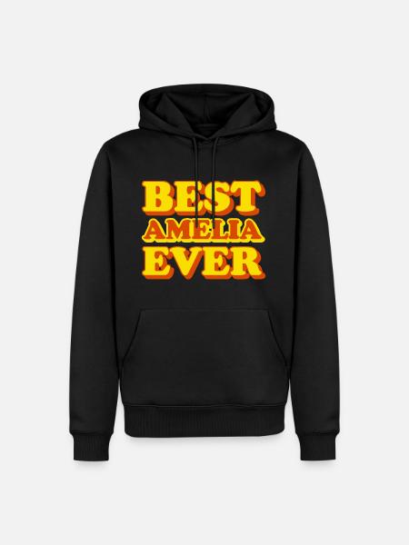 Amelia First Name Funny Gift - Men’s Premium Organic Hoodie - black